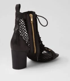 Cluckie Black Mesh Leather Sandals 9 Cluckie Black Mesh Leather Sandals -Lynx Shoes Shop TO13346B6673 4