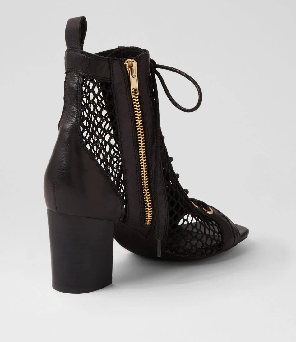 Cluckie Black Mesh Leather Sandals 5 Cluckie Black Mesh Leather Sandals - Image 3