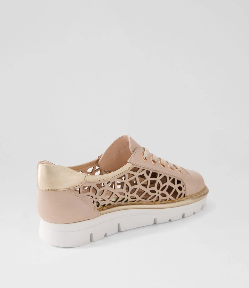 Elin Pale Rose Gold Leather Sneakers 5 Elin Pale Rose Gold Leather Sneakers - Image 3