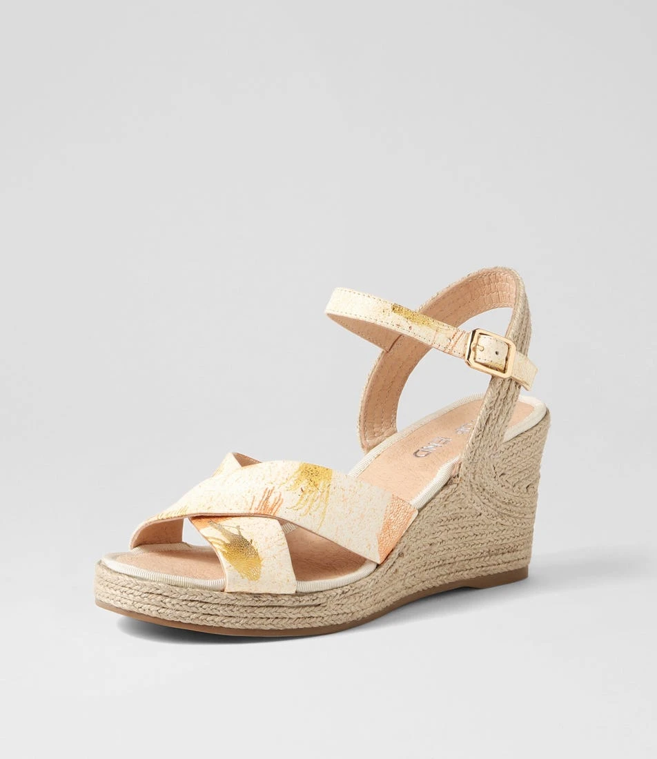 Ghosta Orange Yellow Splash Leather Espadrilles 4 Ghosta Orange Yellow Splash Leather Espadrilles - Image 2