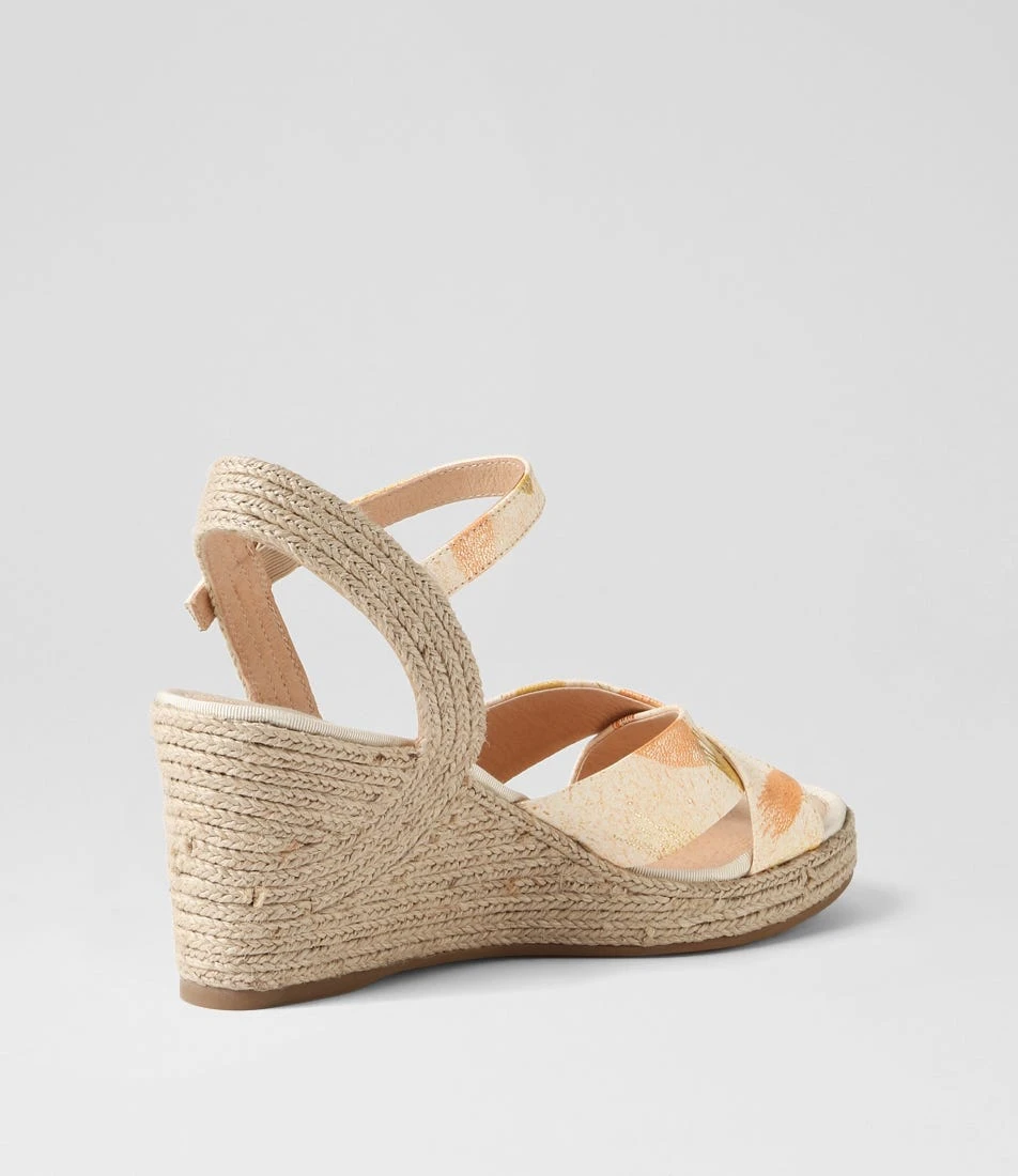 Ghosta Orange Yellow Splash Leather Espadrilles 5 Ghosta Orange Yellow Splash Leather Espadrilles - Image 3