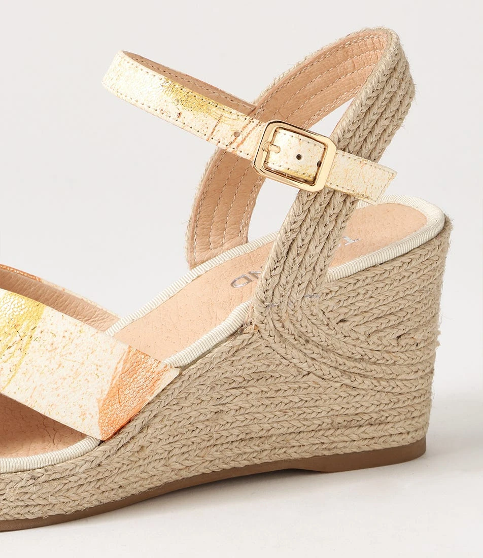 Ghosta Orange Yellow Splash Leather Espadrilles 7 Ghosta Orange Yellow Splash Leather Espadrilles - Image 5