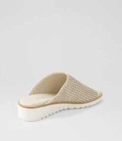 Gloriah Almond White Leather Slides 9 Gloriah Almond White Leather Slides -Lynx Shoes Shop TO13370KBPLE 4