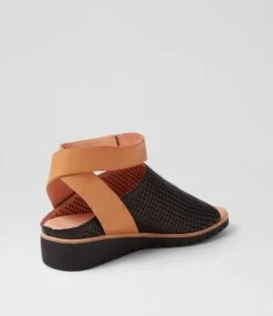 Greelys Black Dark Tan Leather Sandals -Lynx Shoes Shop TO13373BHCLE 4