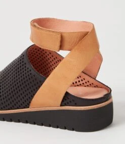 Greelys Black Dark Tan Leather Sandals -Lynx Shoes Shop TO13373BHCLE 6