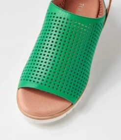 Greelys Bright Emerald Dark Tan Leather Sandals -Lynx Shoes Shop TO13373H9RLE 5