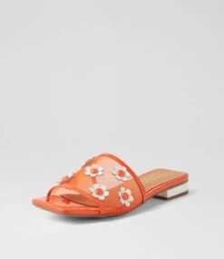 Klasse Orange White Patent Multi Slides -Lynx Shoes Shop TO13383OALH7 3