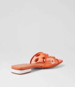 Klasse Orange White Patent Multi Slides -Lynx Shoes Shop TO13383OALH7 4