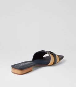 Kuzil Navy Natural Synthetic Raffia Leather Slides 9 Kuzil Navy Natural Synthetic Raffia Leather Slides -Lynx Shoes Shop TO13389DWS3N 4