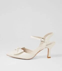 Lariah Ivory Leather Heels
