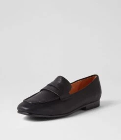 Milica Black Leather Loafers -Lynx Shoes Shop TO13403BLALE 3