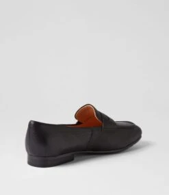 Milica Black Leather Loafers -Lynx Shoes Shop TO13403BLALE 4
