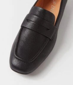 Milica Black Leather Loafers -Lynx Shoes Shop TO13403BLALE 5