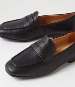 Milica Black Leather Loafers -Lynx Shoes Shop TO13403BLALE 6