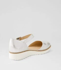 Olvero Silver Scratch Leather Flat Shoes -Lynx Shoes Shop TO13412MRWLE 4