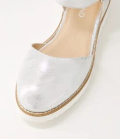 Olvero Silver Scratch Leather Flat Shoes -Lynx Shoes Shop TO13412MRWLE 5