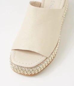 Oagle Milk Gold Leather Sandals -Lynx Shoes Shop TO13413XDSLE 5