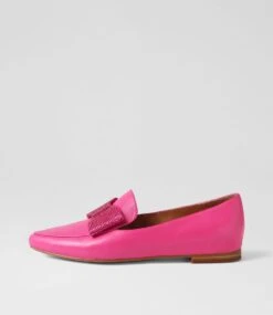 Sanne Fuchsia Jewels Leather Loafers