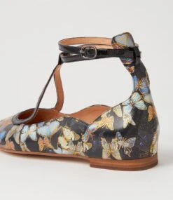 Setia Black Butterfly Patent Leather Flat Shoes -Lynx Shoes Shop TO13436B14GU 6