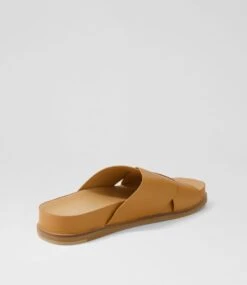 Tally Dark Tan Leather Slides -Lynx Shoes Shop TO13437TAOLE 4