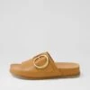 Tuzla Dark Tan Leather Slides 2 Tuzla Dark Tan Leather Slides -Lynx Shoes Shop TO13441TAOLE 2