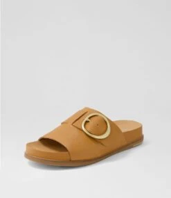 Tuzla Dark Tan Leather Slides -Lynx Shoes Shop TO13441TAOLE 3