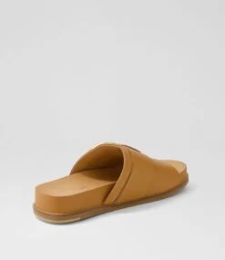 Tuzla Dark Tan Leather Slides -Lynx Shoes Shop TO13441TAOLE 4
