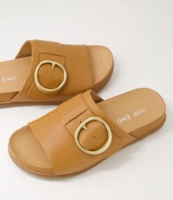 Tuzla Dark Tan Leather Slides -Lynx Shoes Shop TO13441TAOLE 6