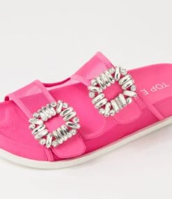 Toastey Hot Pink Leather Mesh Slides -Lynx Shoes Shop TO13442PBU73 6