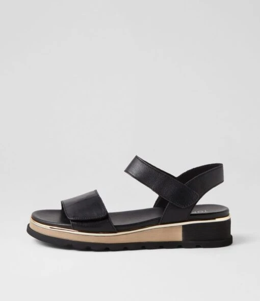 Ulissa Black Leather Sandals -Lynx Shoes Shop TO13444BLALE 2
