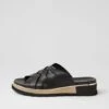 Ulysza Black Leather Slides -Lynx Shoes Shop TO13446BLALE 2