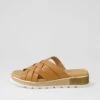 Ulysza Dark Tan Leather Slides