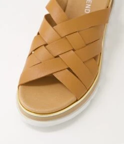 Ulysza Dark Tan Leather Slides -Lynx Shoes Shop TO13446TAOLE 5