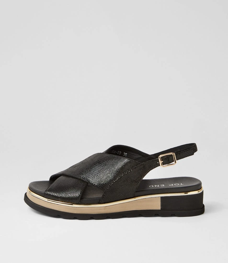 Ulrika Black Lizard Leather Sandals 3 Ulrika Black Lizard Leather Sandals