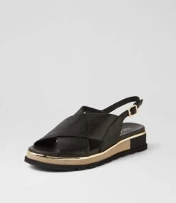 Ulrika Black Lizard Leather Sandals 8 Ulrika Black Lizard Leather Sandals -Lynx Shoes Shop TO13449BLA95 3
