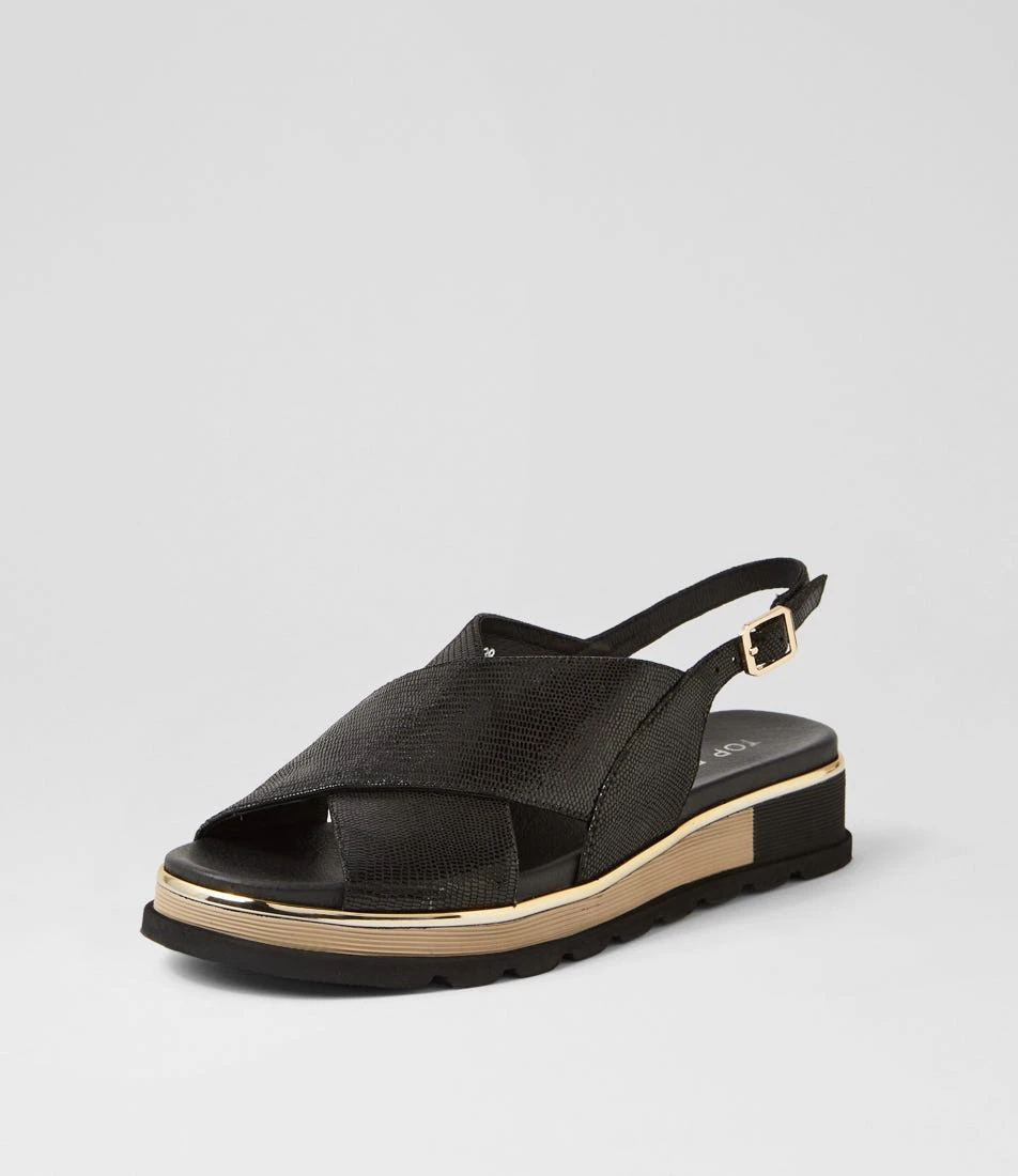 Ulrika Black Lizard Leather Sandals 4 Ulrika Black Lizard Leather Sandals - Image 2