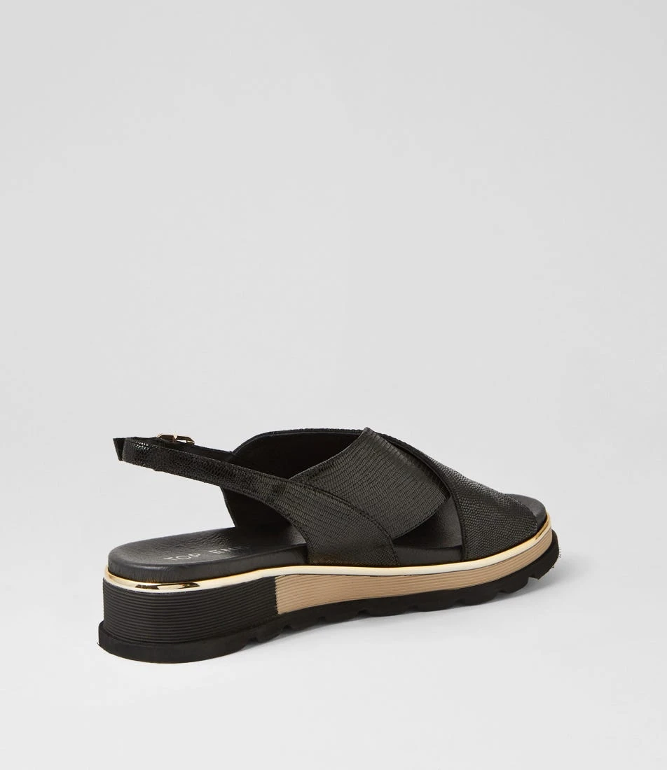 Ulrika Black Lizard Leather Sandals 5 Ulrika Black Lizard Leather Sandals - Image 3