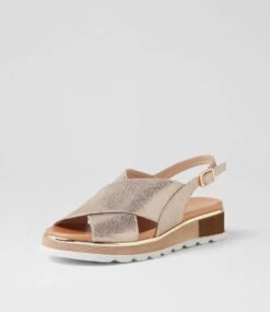 Ulrika Champagne Lizard Leather Sandals 8 Ulrika Champagne Lizard Leather Sandals -Lynx Shoes Shop TO13449N7495 3