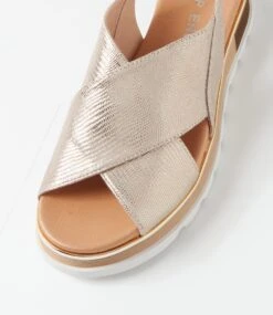 Ulrika Champagne Lizard Leather Sandals 10 Ulrika Champagne Lizard Leather Sandals -Lynx Shoes Shop TO13449N7495 5