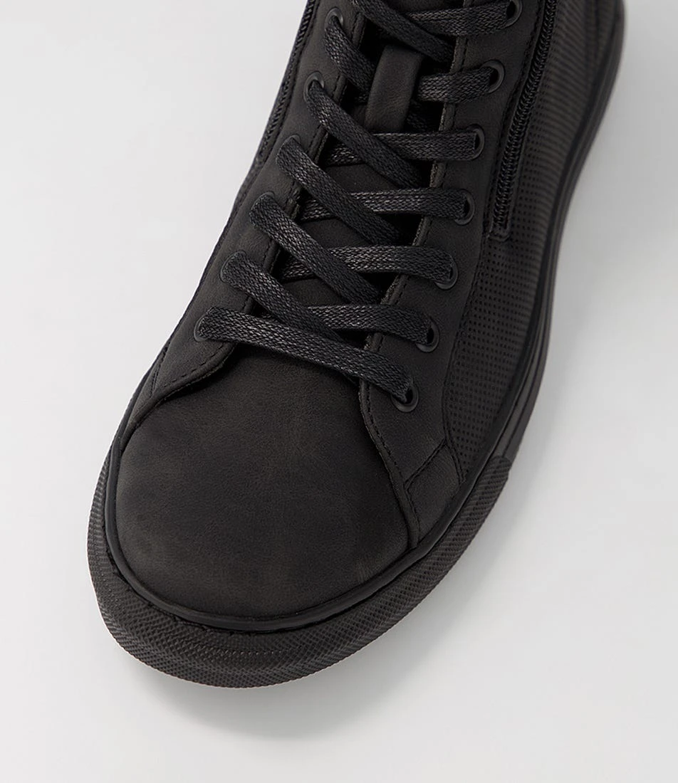 Kelly Black Nubuck Pu Lace Up Boots 6 Kelly Black Nubuck Pu Lace Up Boots - Image 4