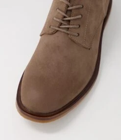 Brayshaw Taupe Nubuck Pu Lace Up Flats -Lynx Shoes Shop UN10100NGVPY 5