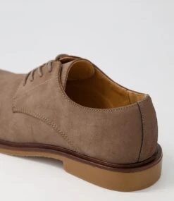 Brayshaw Taupe Nubuck Pu Lace Up Flats -Lynx Shoes Shop UN10100NGVPY 6